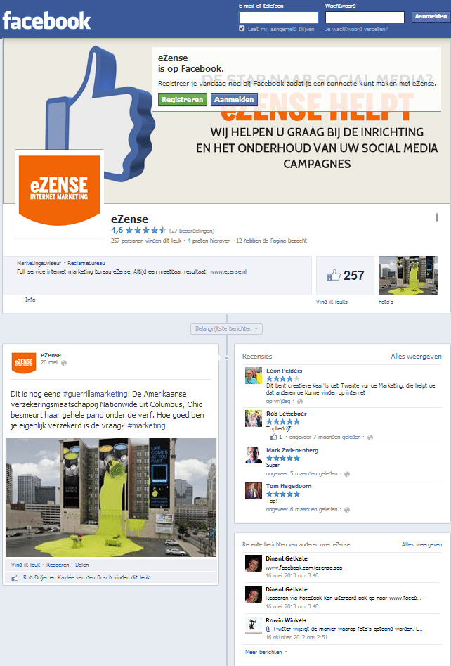 Facebook-pagina-voorheen